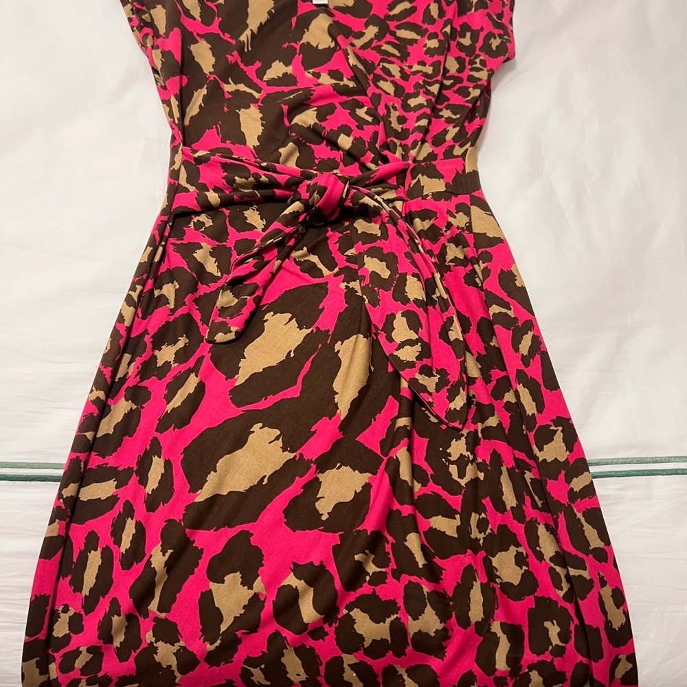 Diane Von Furstenberg Pink and Brown Dress
